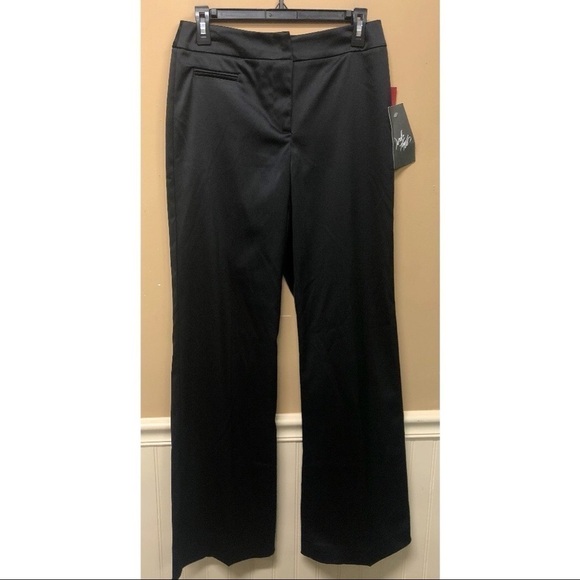 Lord & Taylor JS Collection Black Shiny Dress Pants Size 4 NWT - Picture 1 of 7